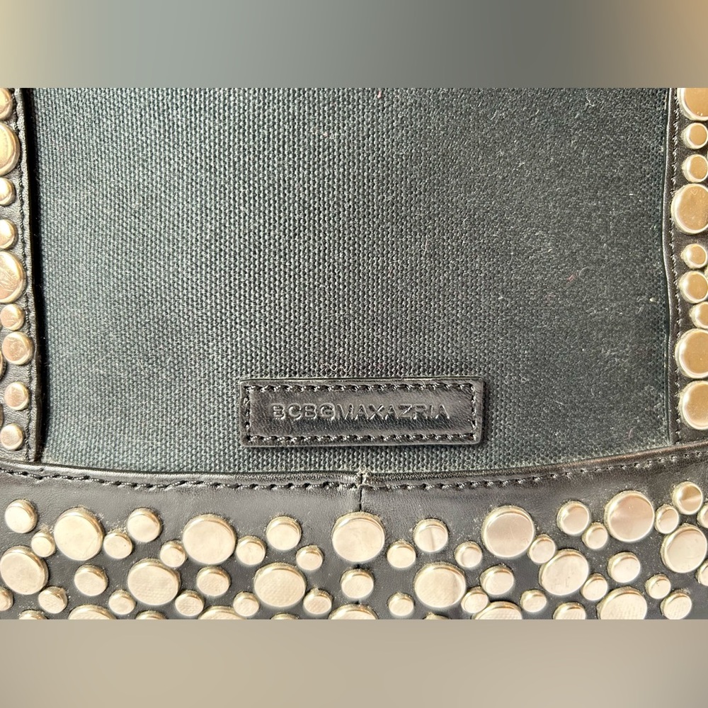 BCBGMAXAZRIA Black Handbag W/ Silver Studs - Picture 3 of 15